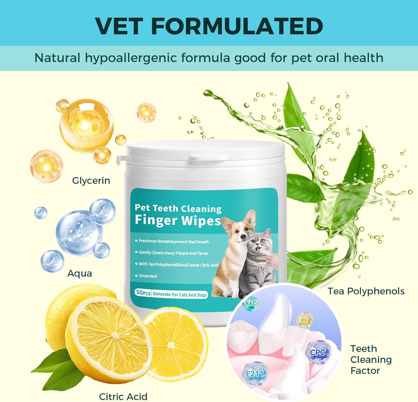 FurEver Fresh Pet Teeth Cleaning Finger Wipes