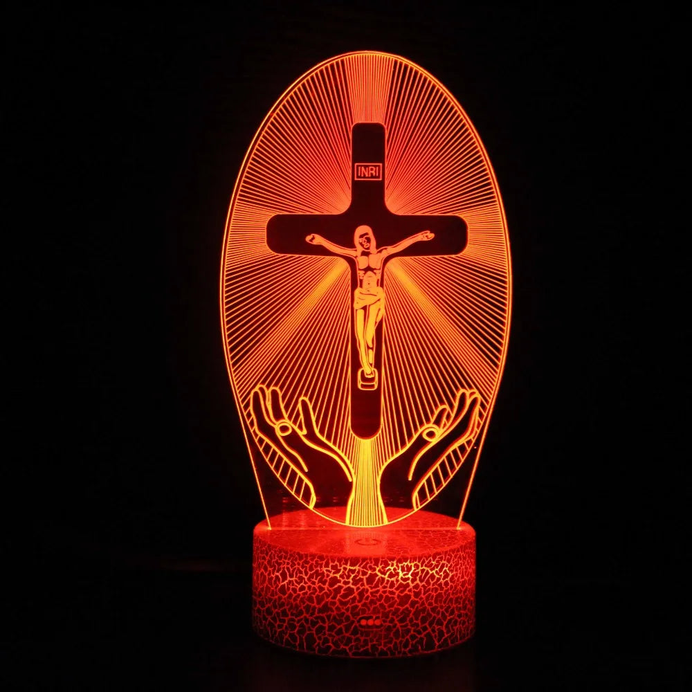 3D Acrylic Jesus Cross Night Light