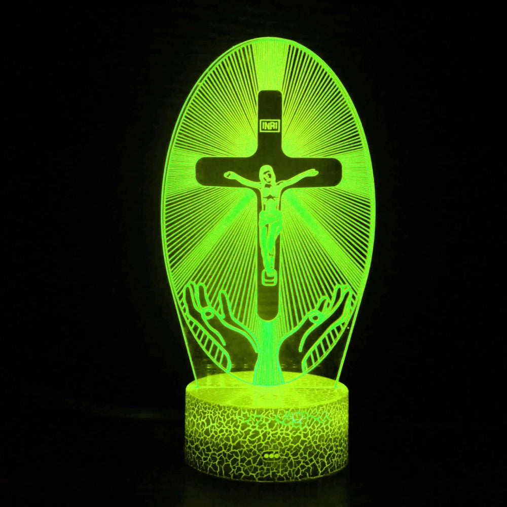 3D Acrylic Jesus Cross Night Light