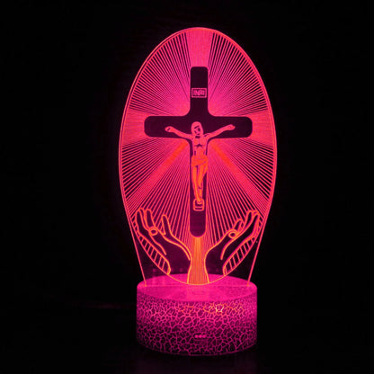 3D Acrylic Jesus Cross Night Light