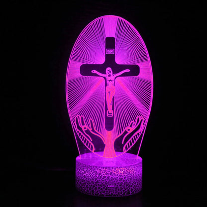 3D Acrylic Jesus Cross Night Light