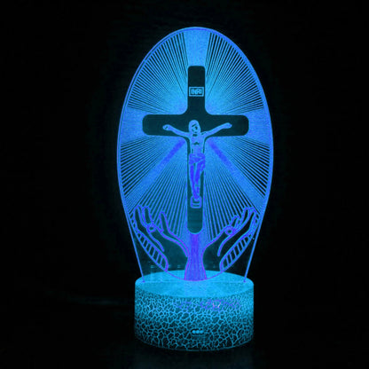 3D Acrylic Jesus Cross Night Light